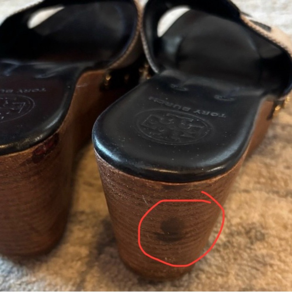 Tory Burch Black and Cream Logo Slide Sandals - Picture 8 of 8